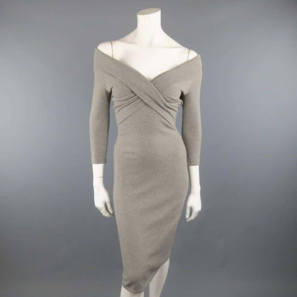 Ralph Lauren Cashmere Dress. Size S. Light gray, worn twice. Retail$1050.